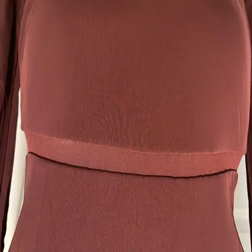 T by Alexander Wang burgundy knit dress with mesh cutouts sz L Size L