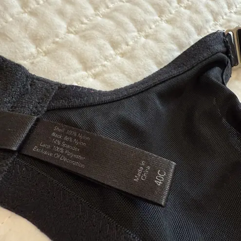 Soma 40C Underwire Bra Black Champagne Gold Embroidery Lace Unlined Size undefined