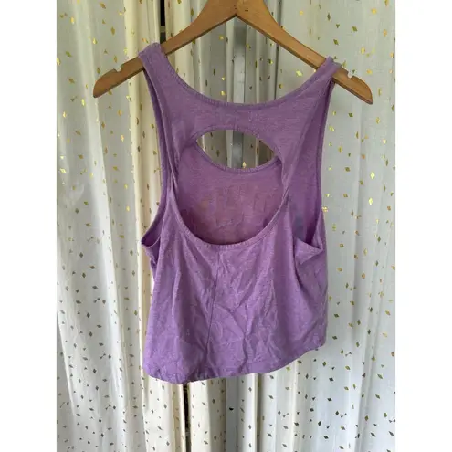 Maui & Sons Women's Summer Novelty Shark Twisted Open Racerback Tank Top S Purple