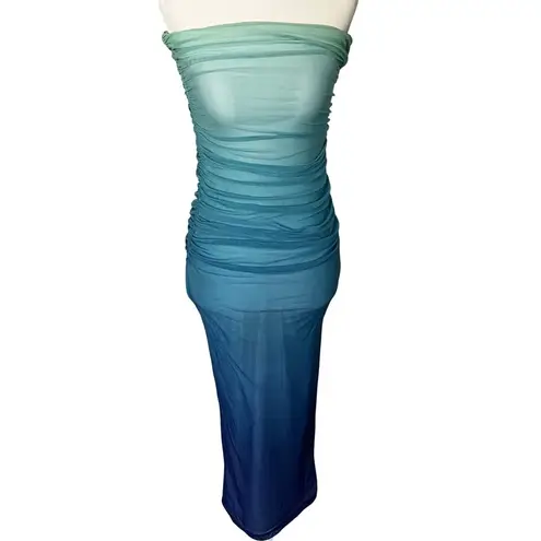 RUNAWAY THE LABEL Kendall Dress in Aqua Ombre XSmall New Womens Midi