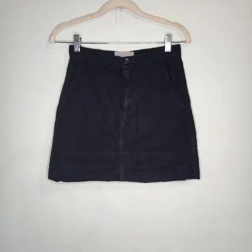 Everlane  Black Denim Women 00 Short Basic Everyday The Stamp Canvas Mini Skort