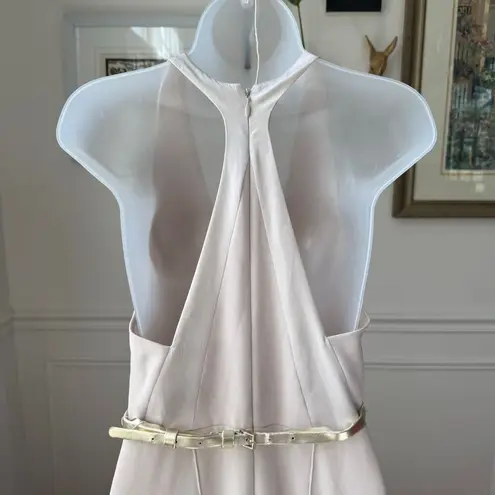 Halston Heritage Belted Jumpsuit Light Beige $180 2