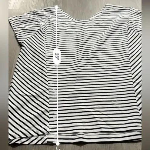 Helly Hansen Black & White Striped Short Sleeve Strappy Back Top Size M
