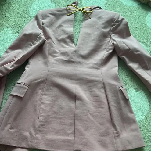 Oscar de la Renta pink bow peak label jacket blazer