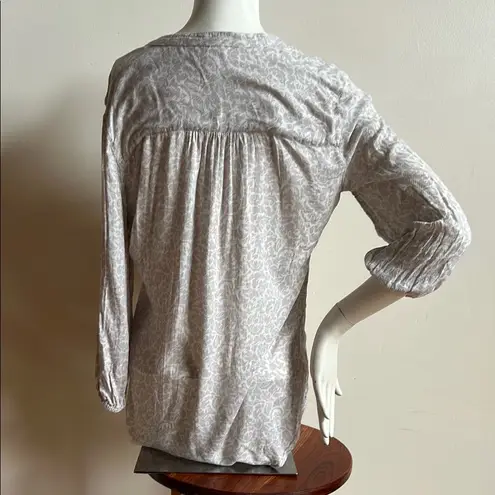 Caslon Blue and White Relaxed 3/4 Sleeve Blouse