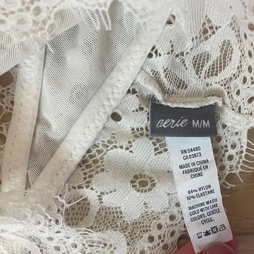 Aerie  Lace Bralette Womens Size Medium Cream/Ivory Racerback