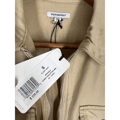 We Wore What Flight Suit Small S Khaki Jumpsuit One Piece Short Sleeves New $228