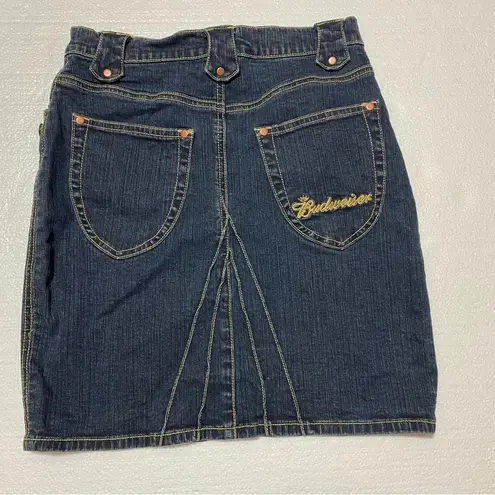 Budweiser  Denim Skirt Women’s Size 5 Stretch Medium Wash‎ 26”x17”