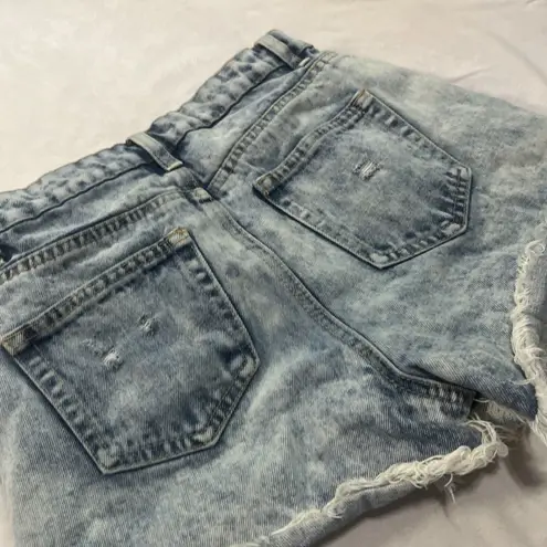 Ban Jara  Women's Size 3/25 Denim Jean Shorts Distressed Raw Hem Light Wash