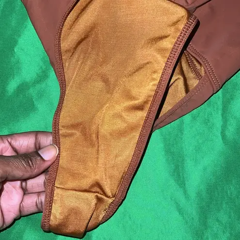 Icon Swim Brown Bikini Set with Black Straps size Medium