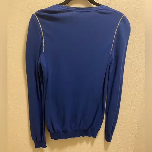 Paul & Shark Yachting Blue Chain Detail Sweater Size Medium