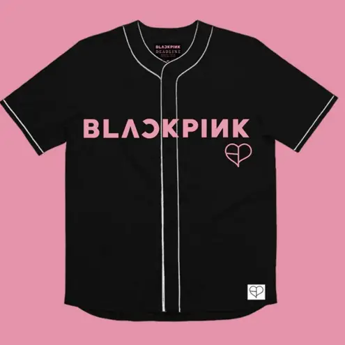 BLACKPINK 16 OFFICIAL DEADLINE TOUR Baseball Jersey NEW size XL w sticker Pack Black