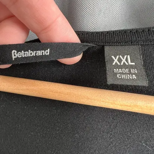 Betabrand Top Black Asymmetric Hem Wrap Look Minimalist Comfort Knit Womens XXL