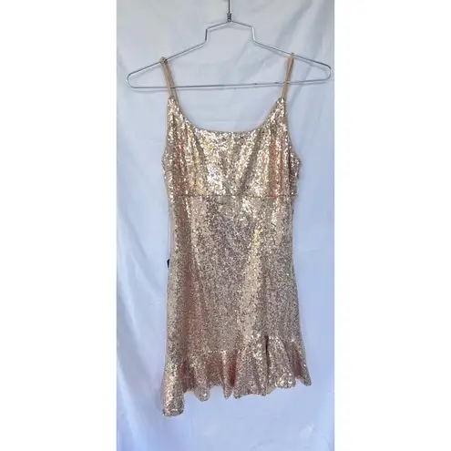 Lulus Glam Ma'am Gold Sequin Bodycon Mini Dress Women’s Size Medium Bridal Party