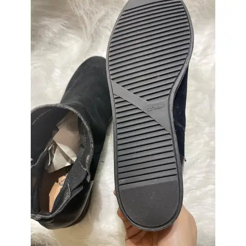 Soft Walk Black Suede & Leather Ankle Booties With Side Zipper For Women Size 9M