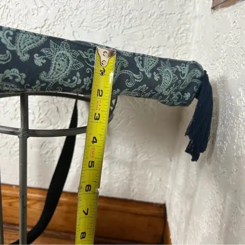 BOHO Paisley & Fringe Crossbody Tote Bag Blue