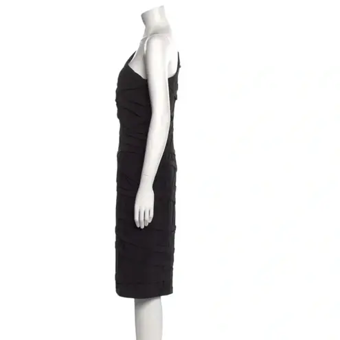 Tadashi Shoji Black One Shoulder Midi Lenght Dress Size