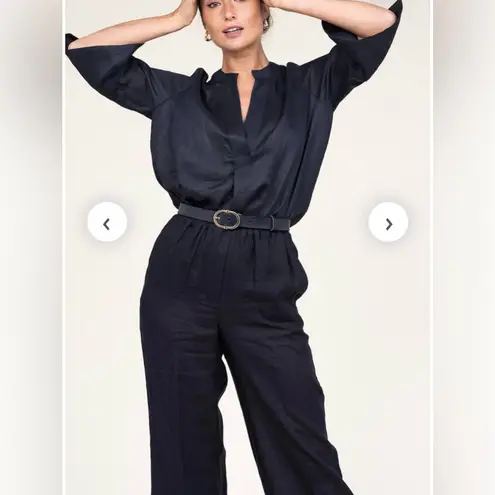 GREEK ARCHAIC KORI Linen Sena Top in Black Size Small