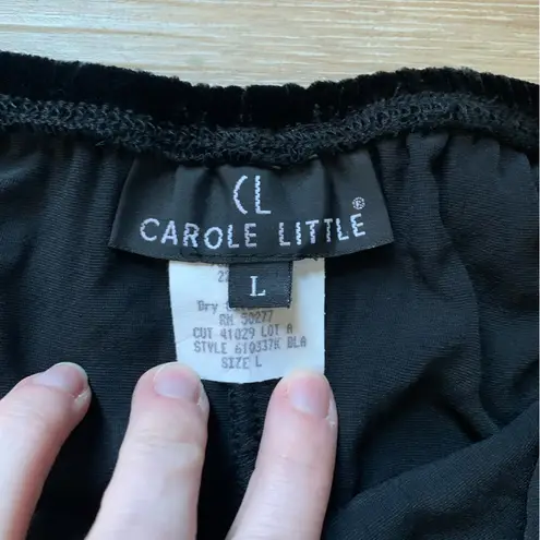 Vintage Carole Little Elegant Black Silk Blend Embroidered Skirt L Size L