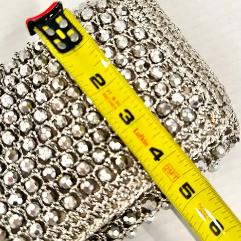 Barbara Lee Vintage Crocheted Beaded Clutch Women's 8" Silver Evening Holiday