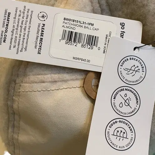 Smartwool NWT, Patchwork Ball Cap in Almond