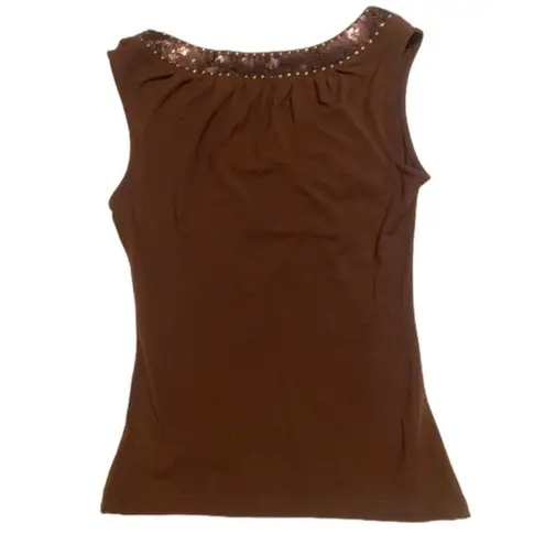 Cache NWT  Brown Sequin‎ Top