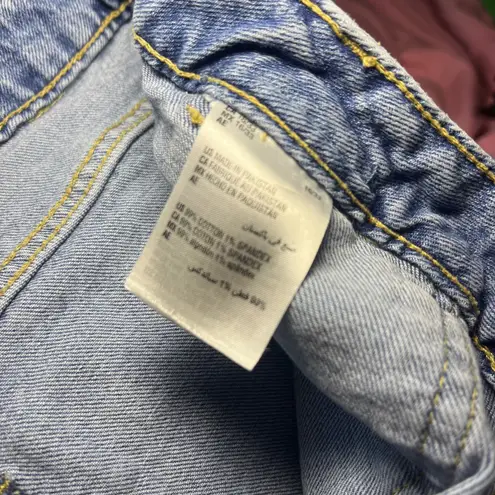 ON 34TH Cargo Jeans Women Size 16 33 Light Wash Wide Leg Denim Pants Blue