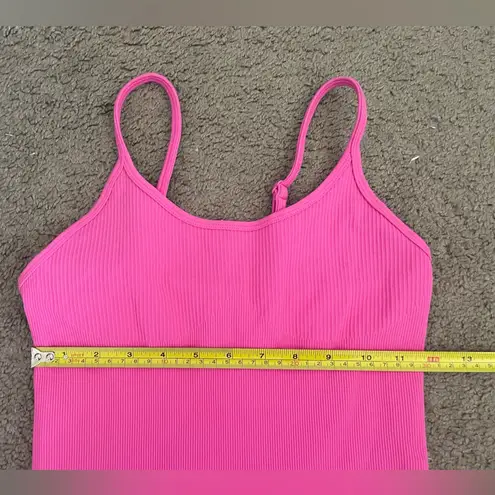 Hot Pink Bodycon Ribbed Romper
