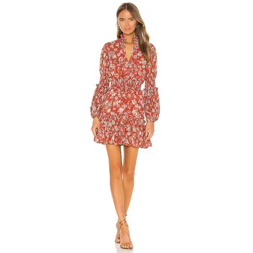 Alexis Rosewell Tiered Floral Smocked Jacquard Mini Dress
