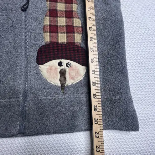 Lavon Snowman/Mittens Christmas Fleece Vest W/Hood Medium Winter Holiday Zip Up