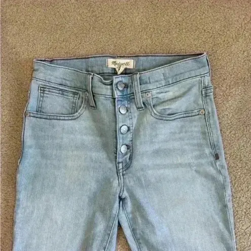 Madewell  9" Mid-Rise Skinny Crop Jeans in blue Asbury Wash: Button-Front Edition