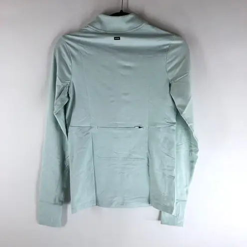 prAna Ice Flow Half Zip Pullover Thumbholes Zip Pocket Frost Blue XS