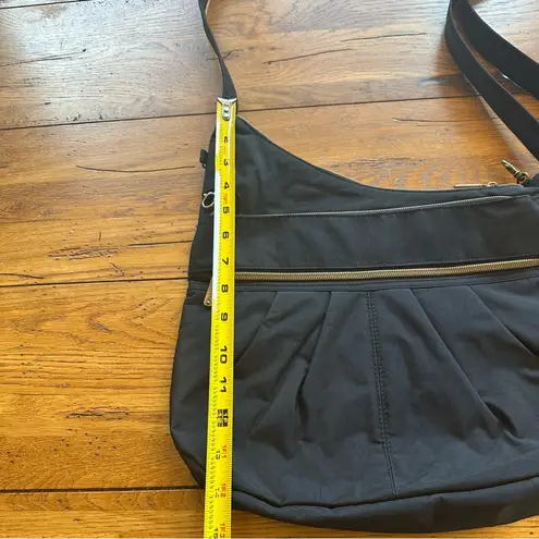 Travelon Anti-Theft Signature 3 Compartment Black Crossbody Bag
