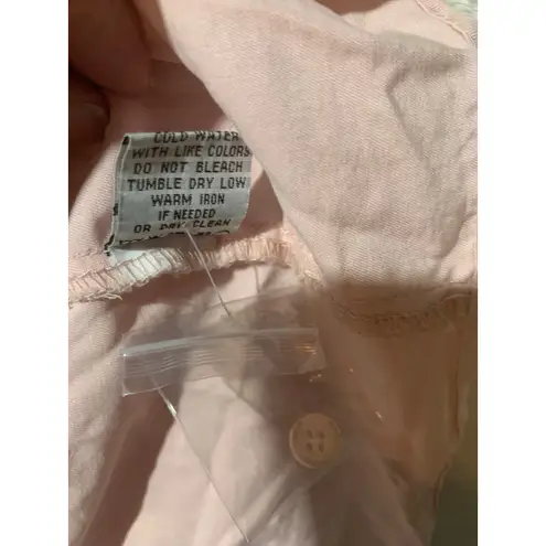 Velvet Heart Pink Tencel Flutter Sleeve Tie Neck Button Front Blouse Shirt M