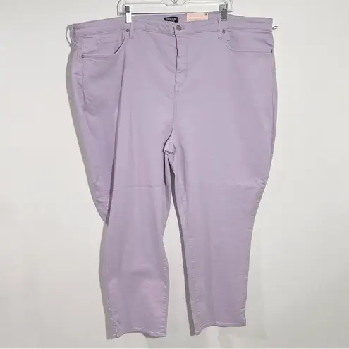 NYDJ Curves 360 Slim Straight Ankle Side Slits In Lilac Petal Size 28