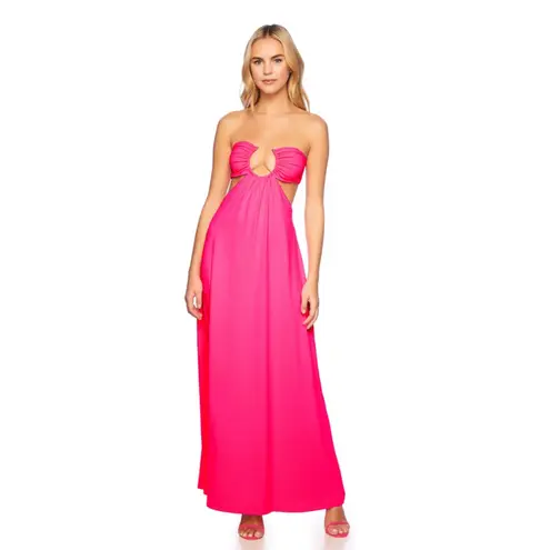 Susana Monaco u wire cut out maxi dress in shocking pink size XS