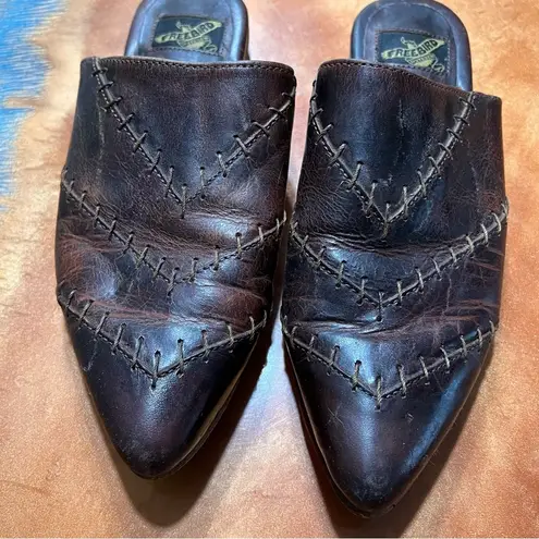 FREEBIRD by Steven Freebird Nola Leather Mules slides size 7 brown stitched