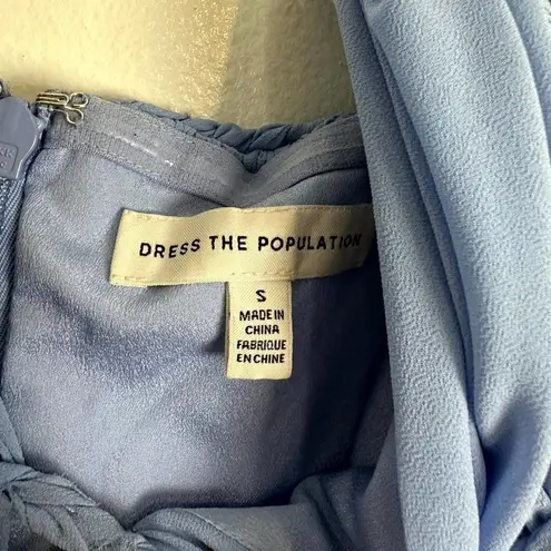 Dress the Population Athena Halter Neck Gown in Periwinkle Size Small