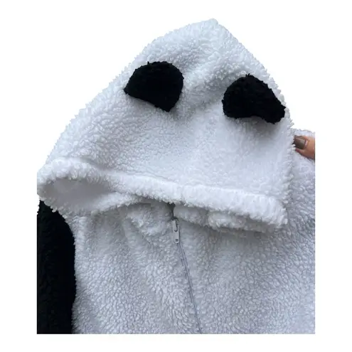SO  Intimates Size XL‎  White Faux Fur Hooded Panda  Bear One Piece Front Zipper - Image 3