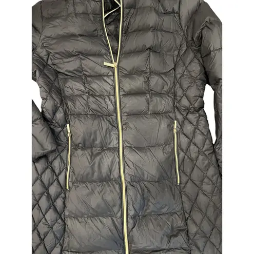 Michael Kors  Black MK Packable Mid-Length Puffer Coat Designer Jacket Large