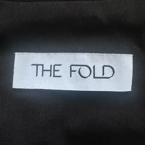 The Fold London Clever Crepe Kimono Jacket Short Sleeve Tie Waist Navy Sz 8 Blue