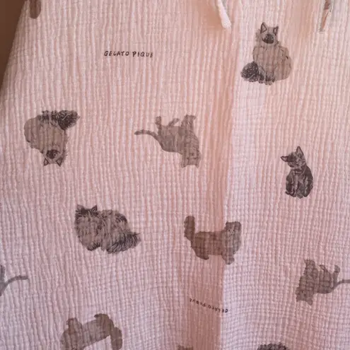 Gelato Pique Waffle Gauze Cotton Dress Cats Nightgown Size M
