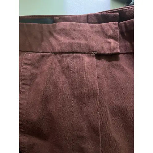 Escada Brown Cotton Crop Wide Leg Pants Sz 42 Minimalist Lagom See Measurements