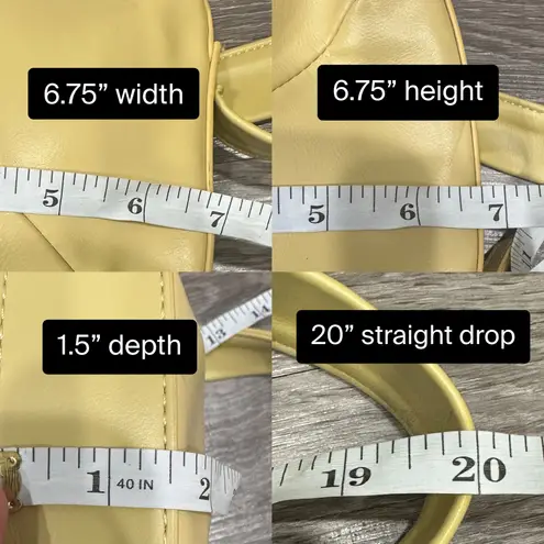 Maeve by Anthropologie Butter Yellow Geometric Boxy Crossbody Bag Faux Leather