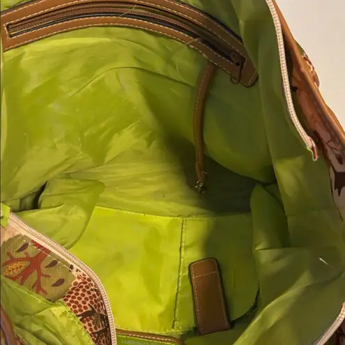 Lily bloom MULTI POCKETED TOTE COLORFUL AND BRIGHT FOREST OWL DESIGN PRELOVED