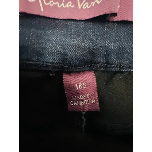 Gloria Vanderbilt Women’s Amanda Pull On Slimming Dark Wash Blue Jeans 18 Short