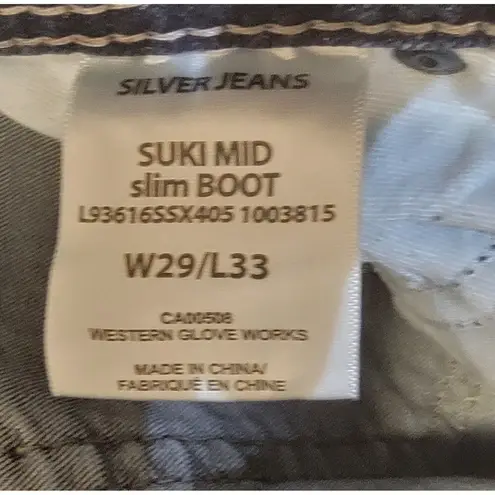 Silver Jeans Blue Suki Mid Rise Slim Fit Bootcut Stretch Women's Size 29