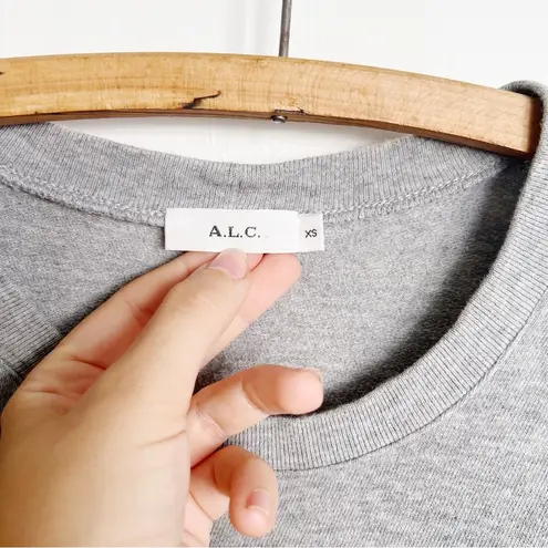 ALC Frank ALC • Atlas Tie-Front Sweatshirt grey terry knit dolman sleeve wrap waist