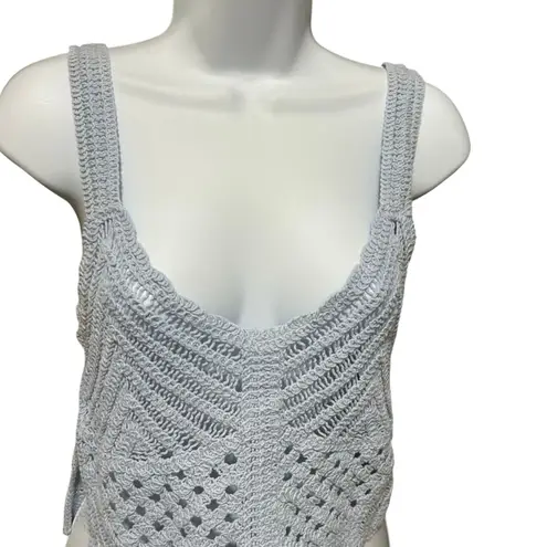 Sans Souci Y2K Women Crop Crochet Knit Top S Festival Cottagecore Boho Beachy