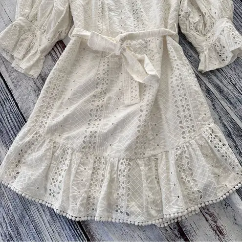 INDIKAH Sweet Sunshine Cut-Out Back Embroidery Dress White